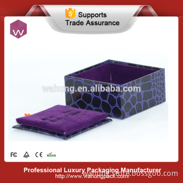 Fashion purple fancy cufflinks storage box wholesale (WH-2085)